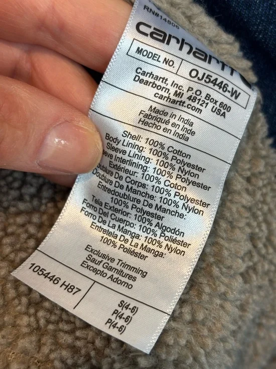 Carhartt Women’s Blue Sherpa-Lined Chore Denim Field Jacket - Picture 5 of 5